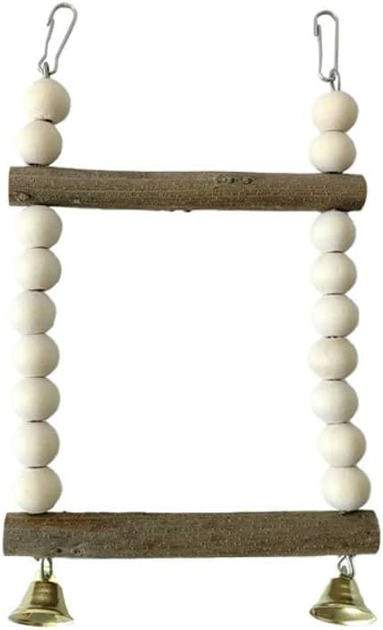 Bird Hook Swing with Bell Toys, Hanging Stand Swing, Double Layer Wooden Perch - Image 9