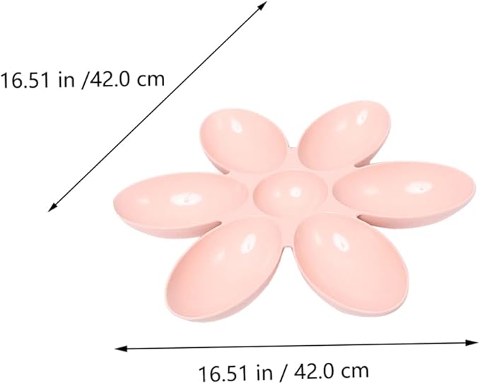 ERINGOGO PET Feeding Bowl for Cats and Dogs Flower Petal Shaped Pink 6-in-1 - Image 2