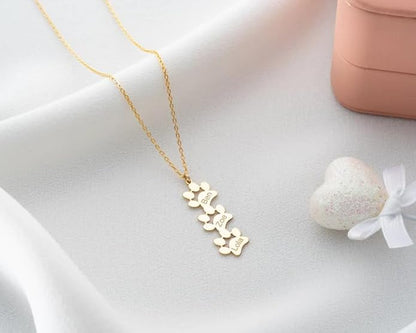 Birthstone necklace for women, Dainty gold necklace, Custom Engraved Paw Name - Image 4