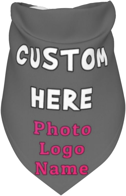 Personalized Dog Bandanas Custom Pet Scarf Add Your Own Logo Photo Text - Image 3