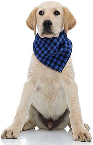 Honoson 6 Pieces Triangle Dog Bandana Dog Scarf Plaid Printing Adjustable Bibs - Image 4