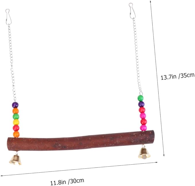 VICASKY Parrot Bird Swing Wooden Hanging Swing - Image 9