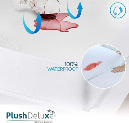 PlushDeluxe Premium Bamboo Mattress Protector – Twin Size, Waterproof, & Ultra - Image 3
