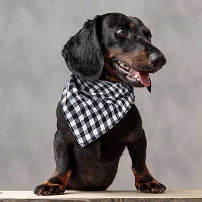 Honoson 6 Pieces Triangle Dog Bandana Dog Scarf Plaid Printing Adjustable Bibs - Image 6