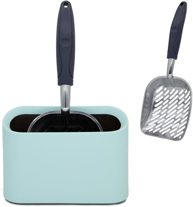 Aluminum Cat Litter Scoop in Holder, Non-Stick Cat Poop Scooper by Vitisyao