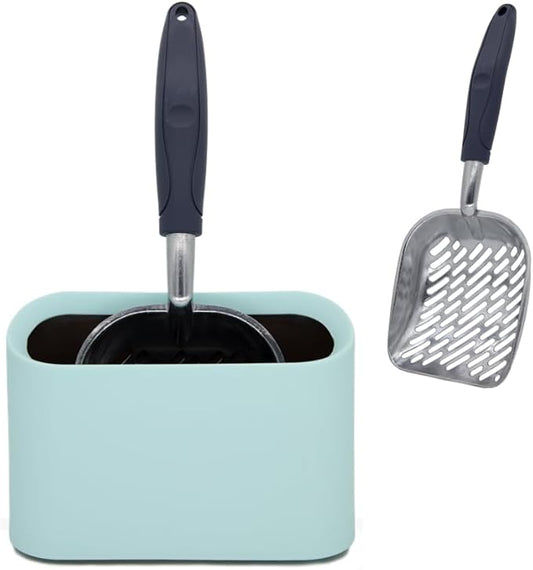 Aluminum Cat Litter Scoop in Holder, Non-Stick Cat Poop Scooper by Vitisyao