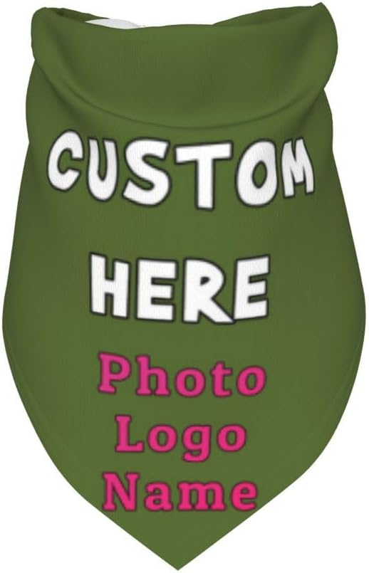 Personalized Dog Bandanas Custom Pet Scarf Add Your Own Logo Photo Text - Image 3