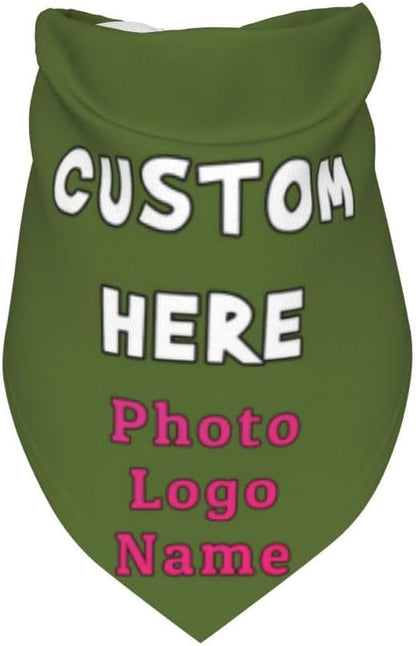 Personalized Dog Bandanas Custom Pet Scarf Add Your Own Logo Photo Text - Image 3