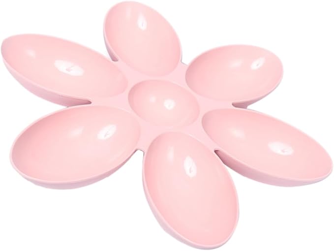 ERINGOGO PET Feeding Bowl for Cats and Dogs Flower Petal Shaped Pink 6-in-1 by HOME