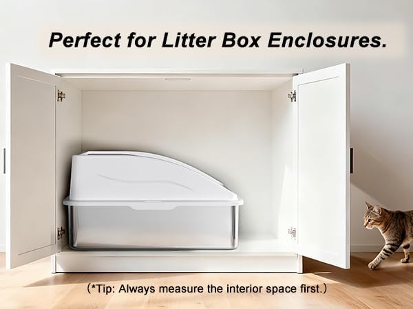 2 Pack Stainless Steel Litter Box | XL Enclosed Cat Litter Boxes - Image 7