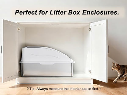 2 Pack Stainless Steel Litter Box | XL Enclosed Cat Litter Boxes - Image 7