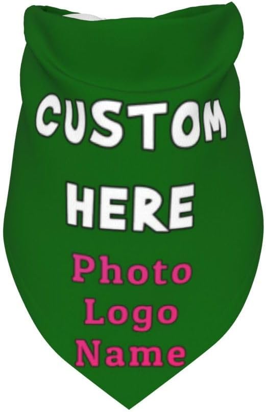 Personalized Dog Bandanas Custom Pet Scarf Add Your Own Logo Photo Text - Image 3