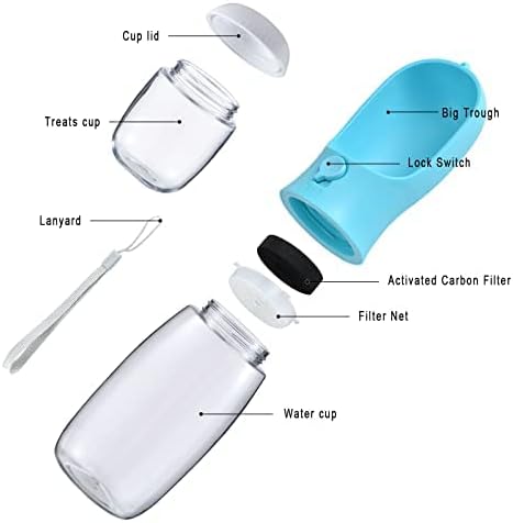 Cibaabo Dog Water Bottle with Food Container, Travel Puppy Water Bowl, Portable - Image 4