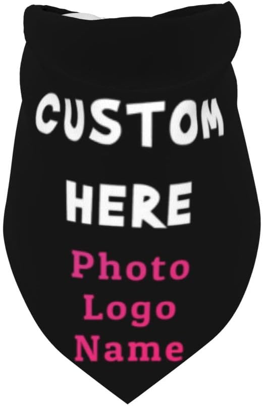Personalized Dog Bandanas Custom Pet Scarf Add Your Own Logo Photo Text - Image 3