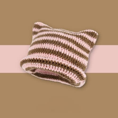 Crochet Hats for Women Cat Beanie Vintage Beanies Women Fox Hat Grunge - Image 2