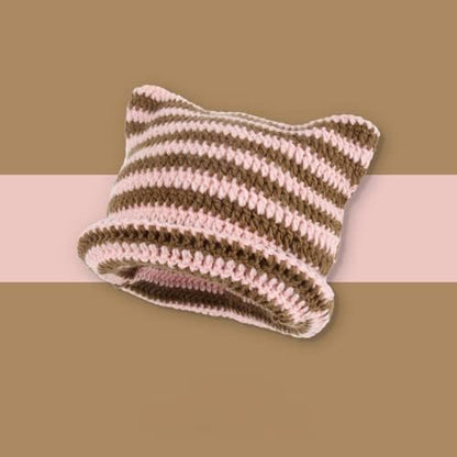 Crochet Hats for Women Cat Beanie Vintage Beanies Women Fox Hat Grunge - Image 2