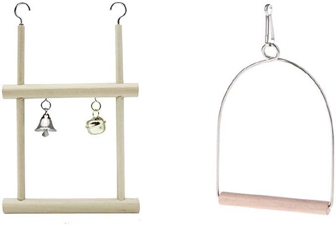 Bird Cage Swings, Natural Wood Pet Bird Swing Toys by Unknown