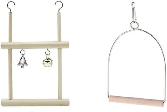 Bird Cage Swings, Natural Wood Pet Bird Swing Toys by Unknown