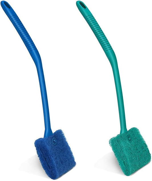 DaToo 2 PCS Fish Tank Cleaning Tools Double Sided Sponge Brush Cleaner Long by DaToo