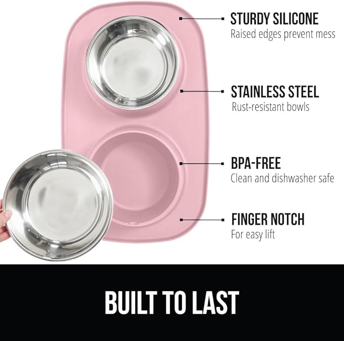 GORILLA GRIP Feeding Mat Bowl Set, 100% Waterproof BPA Free Silicone Base - Image 2