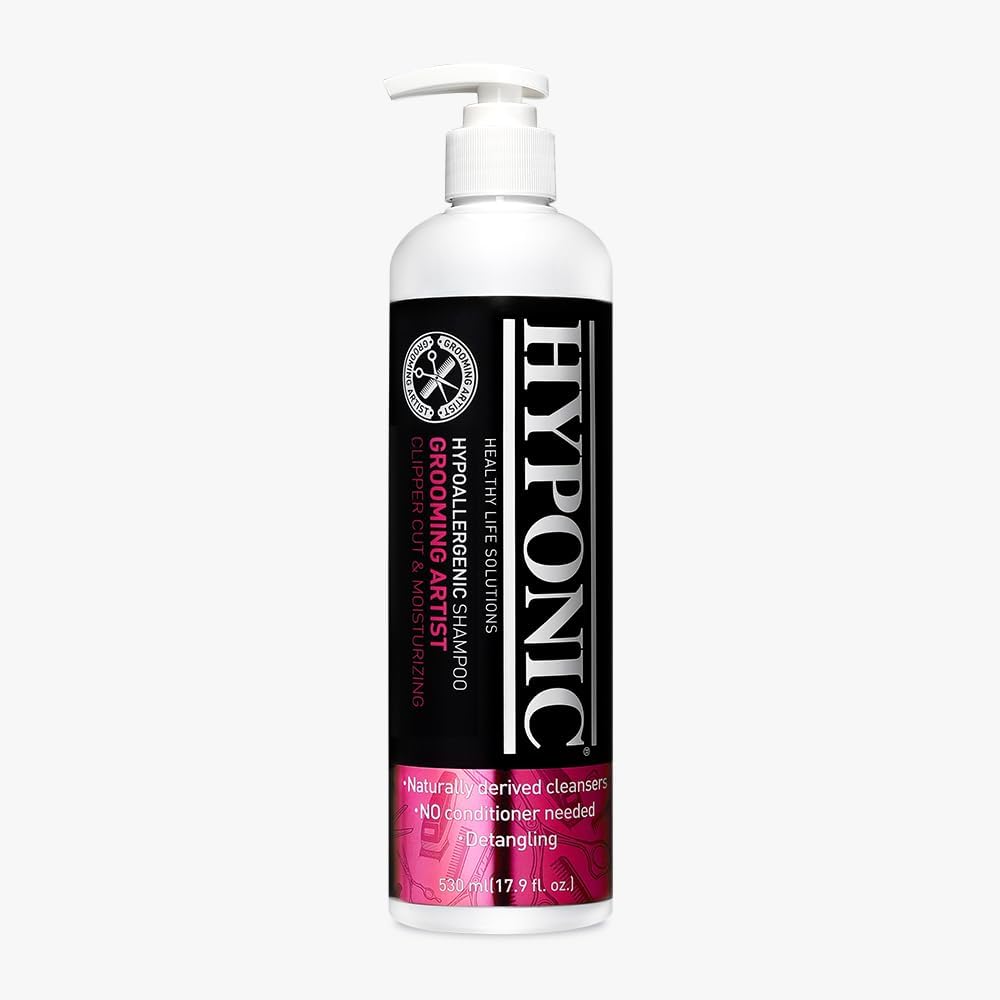 HYPONIC Grooming Artist Shampoo - Hypoallergenic Pet Shampoo for Groomers (Clipper Cut & Moisturizing (17.9 oz))