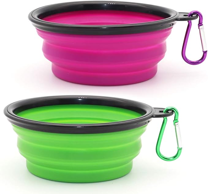 Dog Bowl Pet Collapsible Bowls, 2 Pack Collapsible Dog Water Bowls by SLSON