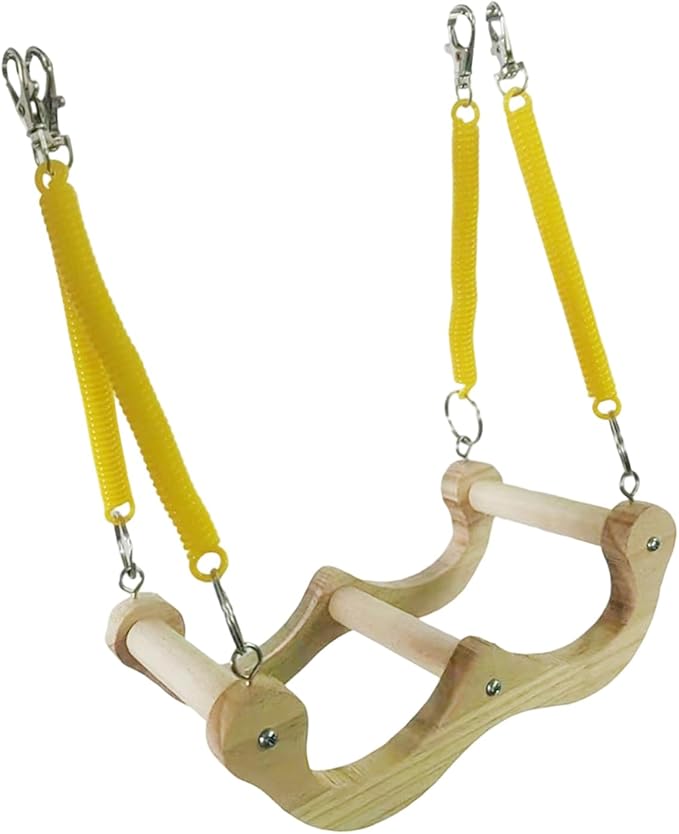 Loaded Bird Swing Handcrafted Wooden Perch - Image 7