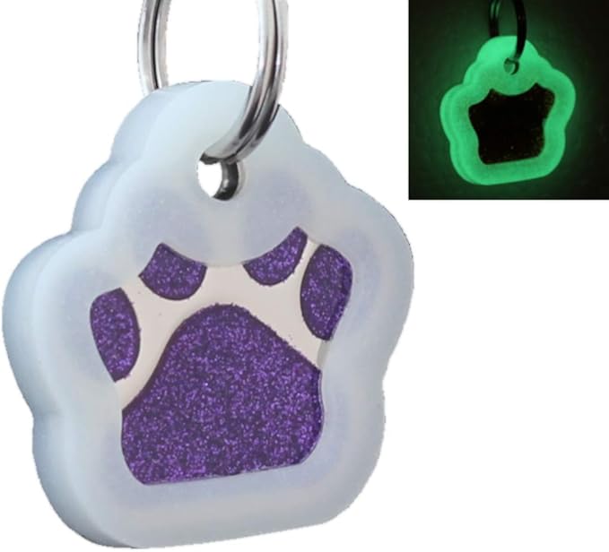 Pet ID Tags, Personalized Dog Tags and Cat Tags, Custom Engraved, Cute Glitter - Image 3