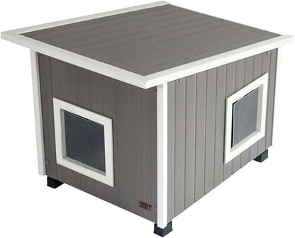 New Age Pet ECOFLEX Outdoor Cat House X-Large Weather Resistant, Raised Floor - Image 3