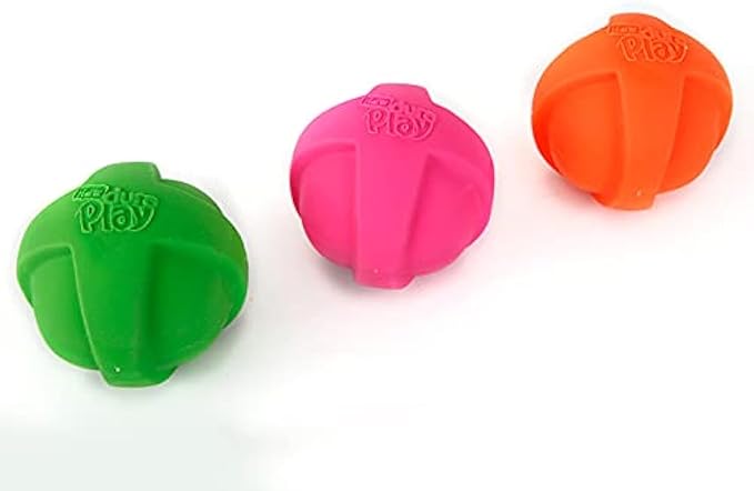 Hartz DuraPlay Ball Squeaky Latex Dog Toy, Neon Green, Neon Pink & Neon Orange by Hartz