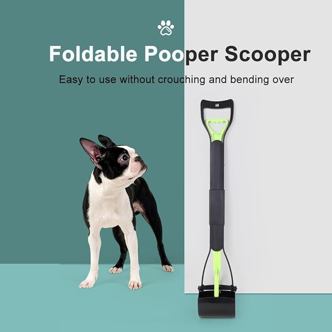 32" Foldable Long Handle Dog Pooper Scooper, No Bending Waste Pick Up Tool - Image 2