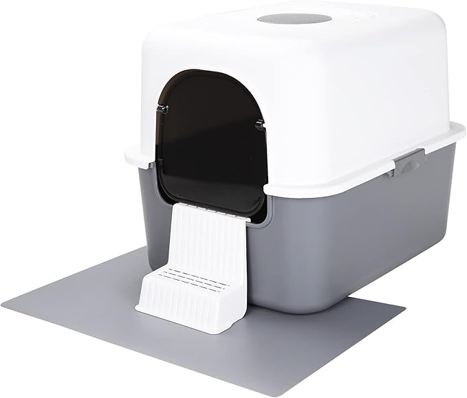Sfozstra Grey Enclosed Cat Litter Box by Sfozstra