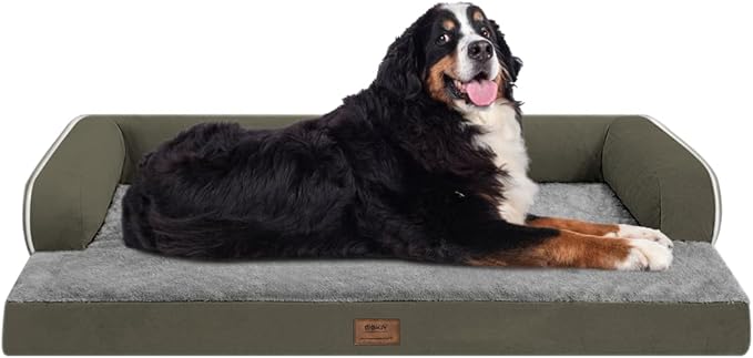 Large Dog Bed Orthopedic Washable: Orthopedic Dark Green Dog beds by Mekiy