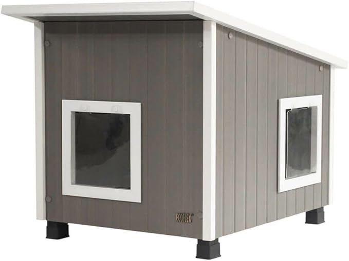 New Age Pet ECOFLEX Outdoor Cat House X-Large Weather Resistant, Raised Floor by Unknown