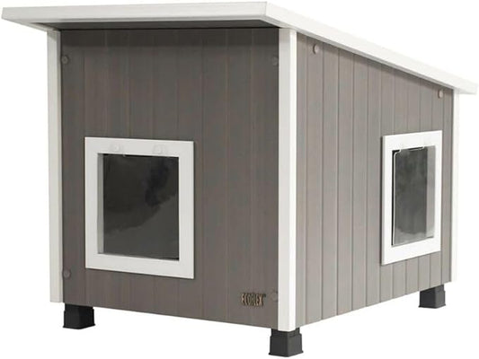New Age Pet ECOFLEX Outdoor Cat House X-Large Weather Resistant, Raised Floor by Unknown