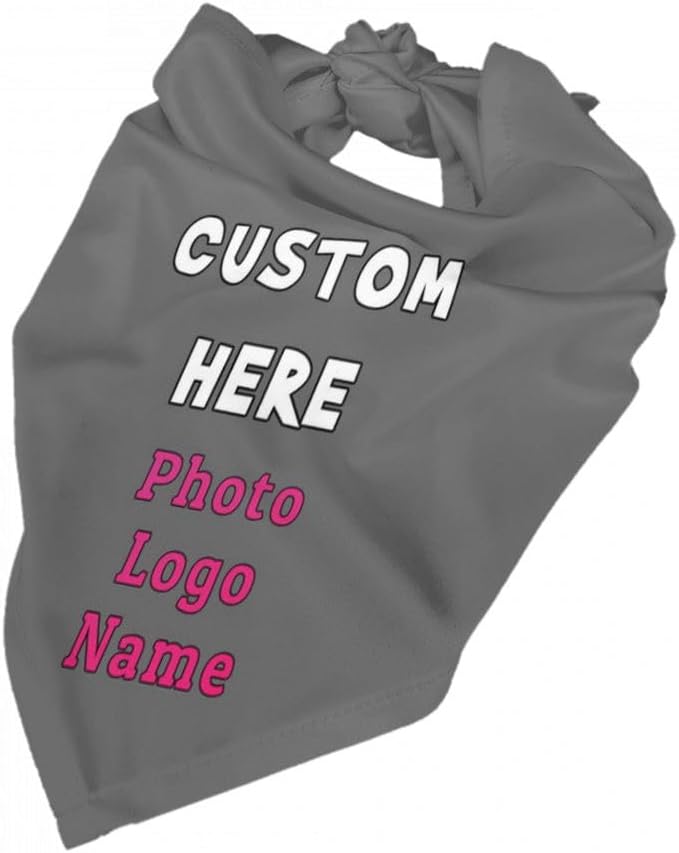 Personalized Dog Bandanas Custom Pet Scarf Add Your Own Logo Photo Text - Image 4