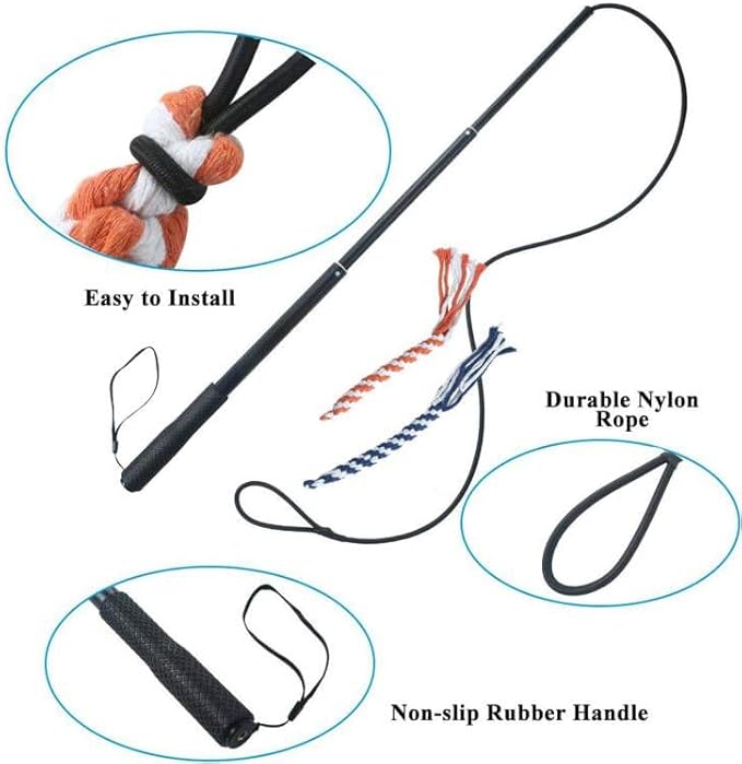 ASOCEA Dog Extendable Teaser Wand Pet Flirt Stick Pole Puppy Chasing Tail - Image 4