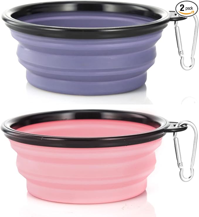 Dog Bowl Pet Collapsible Bowls, 2 Pack Collapsible Dog Water Bowls by SLSON