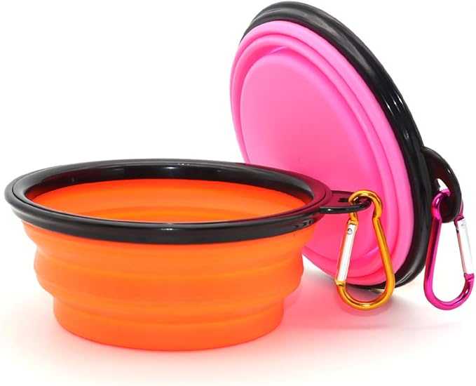 SLSON Collapsible Dog Bowls, 2 Pack, Portable Pet Feeding Watering Dish by SLSON