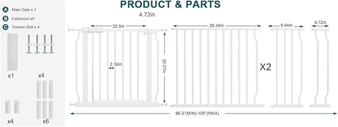 Extra Wide Baby Gates Large Long Dog Gates - Image 2