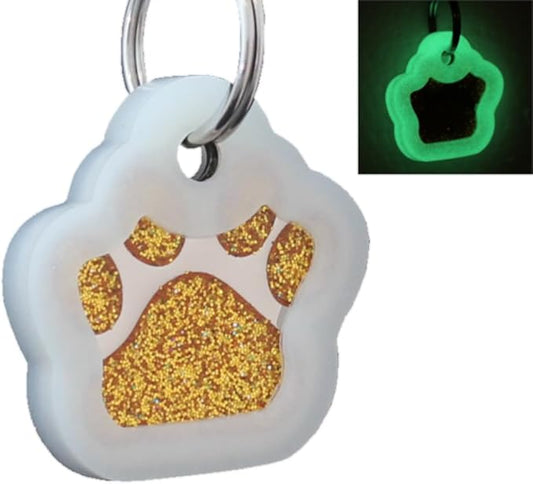 Pet ID Tags, Personalized Dog Tags and Cat Tags, Custom Engraved, Cute Glitter by Unknown