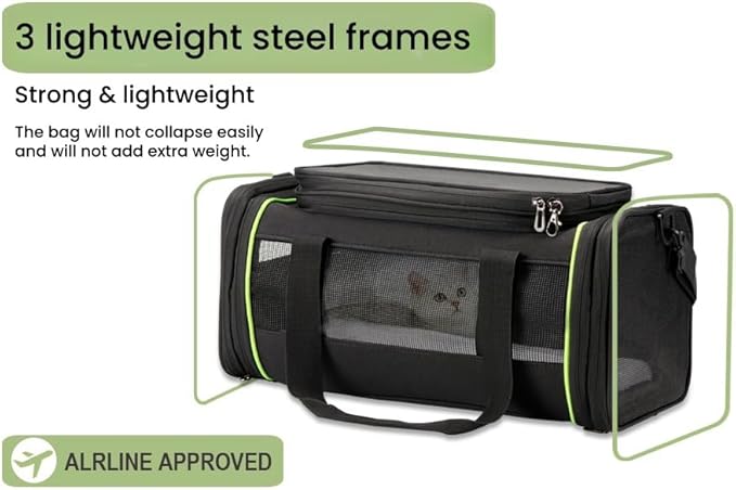 Black Expandable Pet Carrier for Cats/Dogs - Image 3