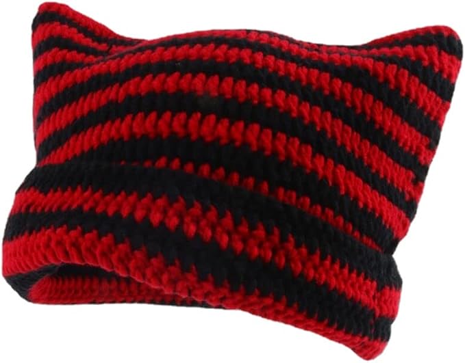 Crochet Hats for Women Cat Beanie Vintage Beanies Women Fox Hat Grunge by GGOOB