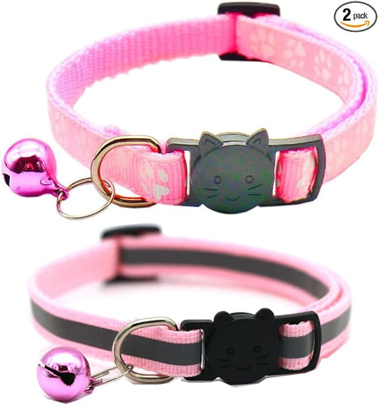 2 Pack Cat Collars Quick Release Reflective Kitten Collar by Unknown