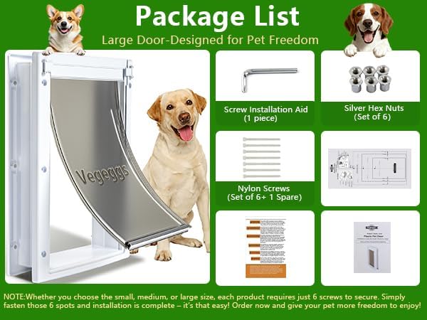 Large Dog Door for Daily in & Out Access, Magnetic Pet Door - Image 8