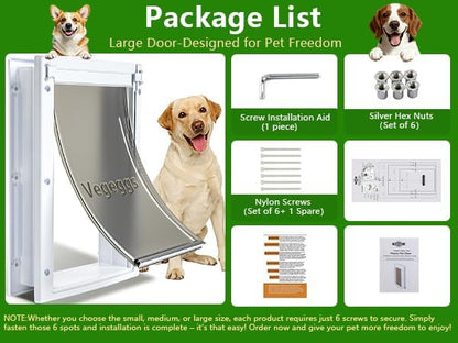 Large Dog Door for Daily in & Out Access, Magnetic Pet Door - Image 8