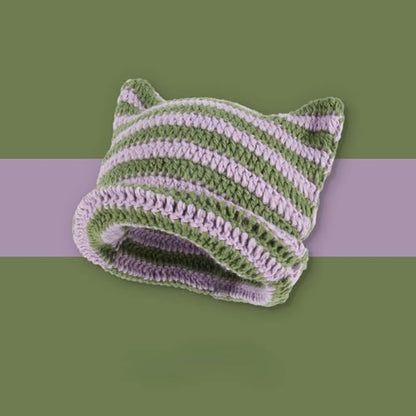 Crochet Hats for Women Cat Beanie Vintage Beanies Women Fox Hat Grunge - Image 2