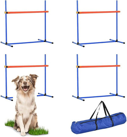 4 PCS Dog Agility Course Equipment, Adjustable Jump Bars Obstacle Training - Image 3