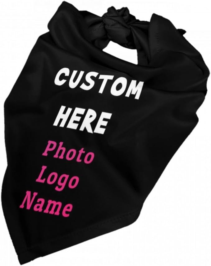 Personalized Dog Bandanas Custom Pet Scarf Add Your Own Logo Photo Text - Image 4