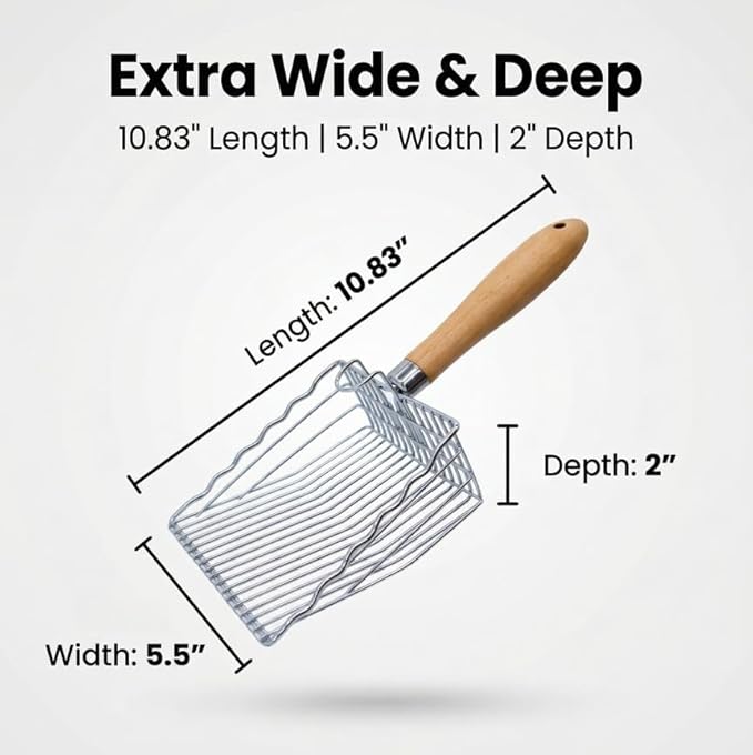 2 Pack Metal Cat Litter Scoops, Heavy-Duty Kitty Scooper - Image 2